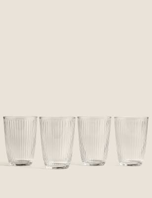 

M&S Collection 4er-Set Gläser mit Streifenstruktur - Klar, Klar