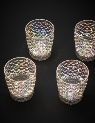 

M&S Collection 4er-Set Trinkgläser mit LED-Leuchten - Mehrfarbig, Mehrfarbig