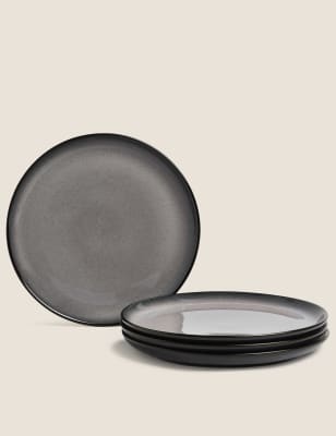 

Set of 4 Amberley Dinner Plates - Grey, Grey