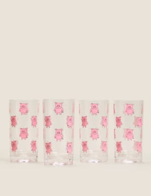 

4er-Set Picknick-Highballgläser mit Percy Pig™-Motiv - Mehrfarbig, Mehrfarbig