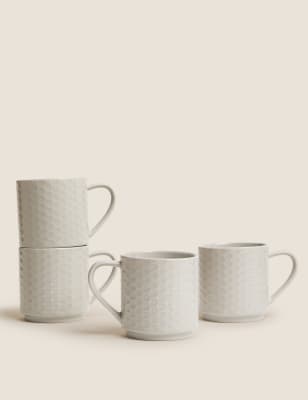 

Juego de 4 tazas apilables en relieve - Marrón Grisáceo, Marrón Grisáceo