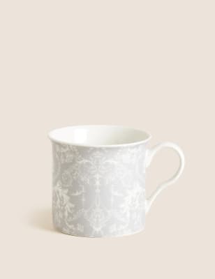 

M&S Collection Becher mit Damastmotiv - Grau, Grau