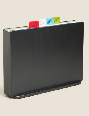 

Joseph Joseph 4er-Set große Schneidebretter mit Index - Grau, Grau
