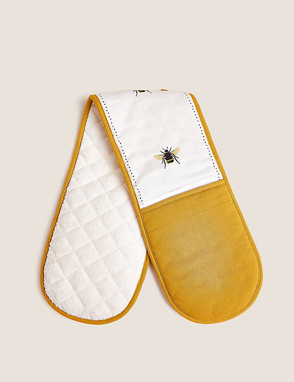 Pure Cotton Bee Double Oven Glove - FI