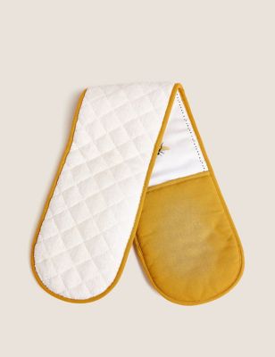 

M&S Collection Pure Cotton Bee Double Oven Glove - Yellow Mix, Yellow Mix