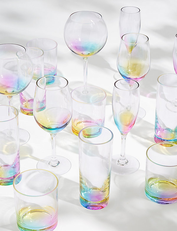 Set of 4 Rainbow Picnic Wine Glasses