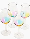 Set of 4 Rainbow Picnic Wine Glasses