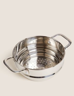 M&S Universal Stainless Steel Steamer - Silver, Silver