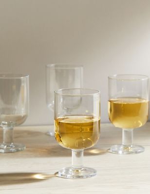 Image of M&S Set of 4 Tribeca Stackable Wine Glasses - Clear, Clear