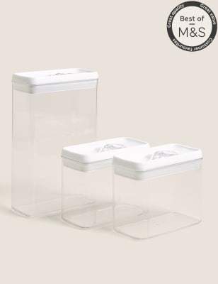 

Conjunto de 3 recipientes de conservación herméticos apilables - Multicolor, Multicolor