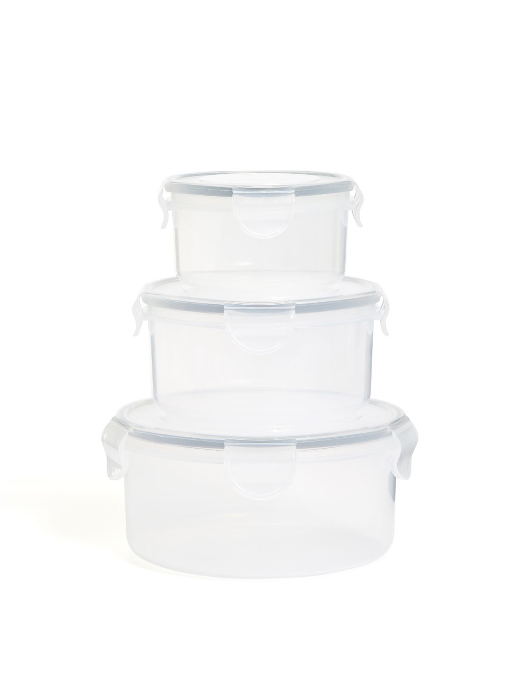 Set of 3 Round Clip Storage Containers