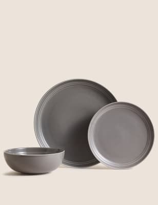 

M&S Collection Marlowe - Vajilla de 12 piezas - Naturalidad, Naturalidad