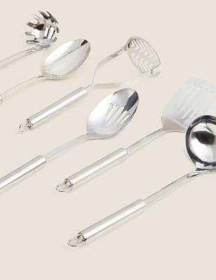 

6 Piece Stainless Steel Utensil Set - Silver, Silver