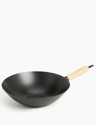 Grand wok 30&nbsp;cm en acier au carbone