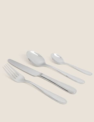 

M&S Collection 24 Piece Leda Cutlery Set - Silver, Silver