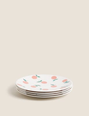 

M&S Collection Set of 4 Oranges Picnic Side Plates - Multi, Multi