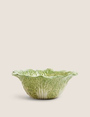M&S Cabbage Serving Bowl - Green, Green,White