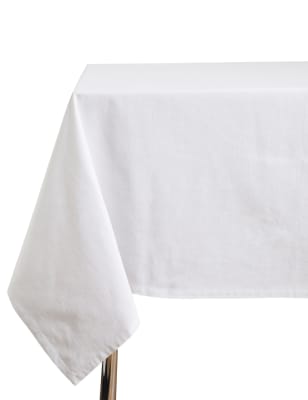 

M&S Collection Pure Cotton Rectangular Tablecloth - White, White