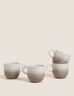 M&S Collection Set Of 4 Tribeca Ombre Mugs - Grey, Grey