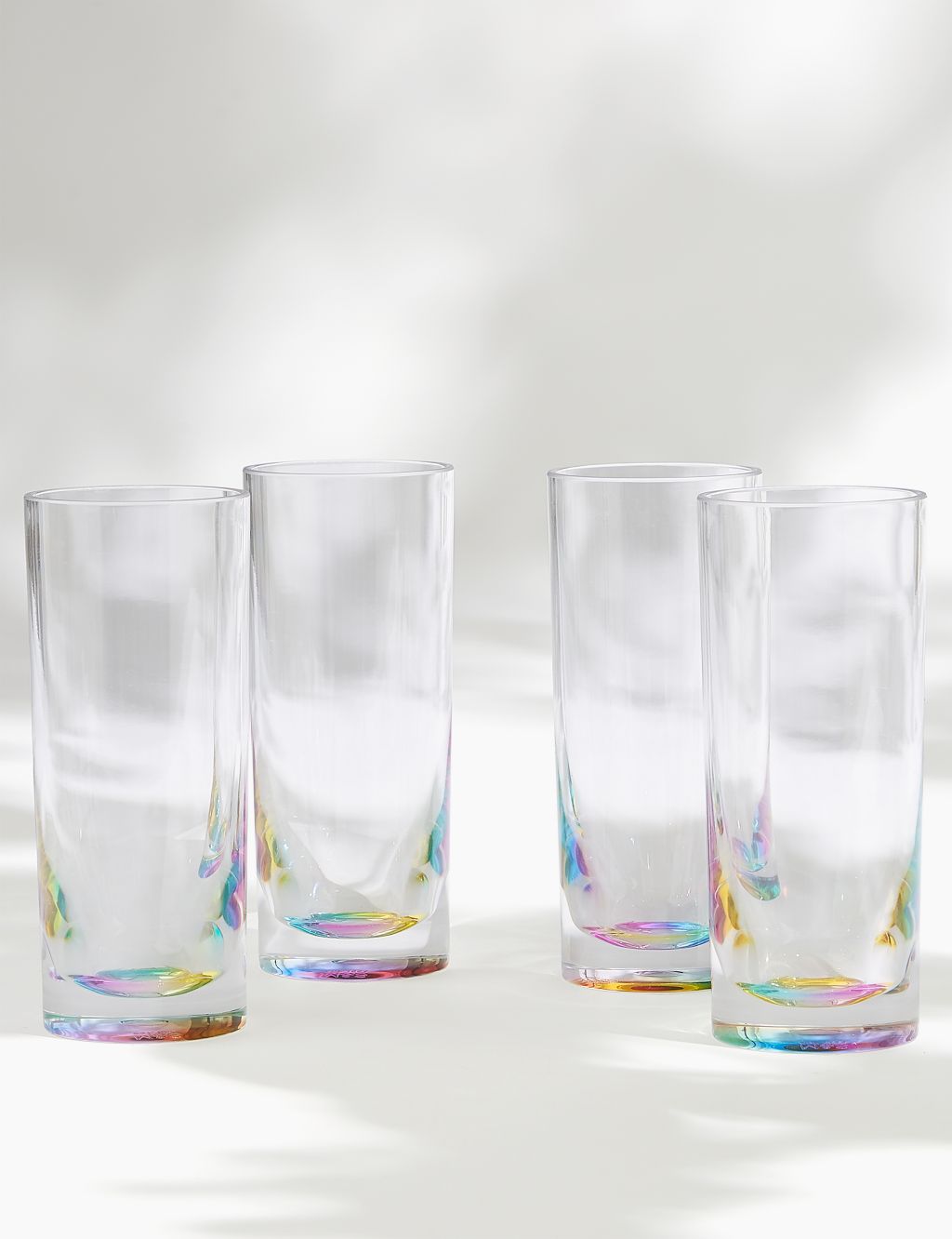 Set of 4 Rainbow Picnic Highball Glasses