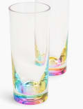 Set of 4 Rainbow Picnic Highball Glasses