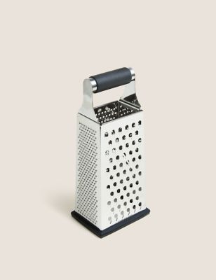 

M&S Collection Stainless Steel 24cm 4 Sided Grater - Silver Mix, Silver Mix