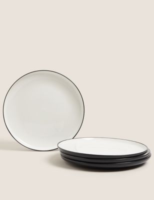 

M&S Collection Set of 4 Tribeca Matte Dinner Plates - Black, Black