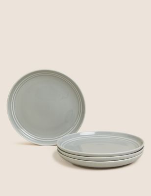 

M&S Collection Set Of 4 Marlowe Side Plates - Light Grey, Light Grey