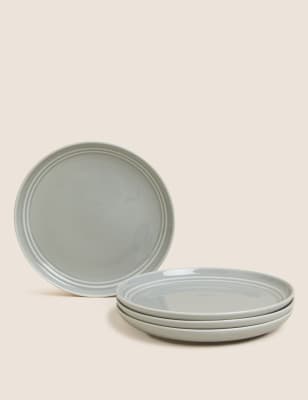 

M&S Collection Marlowe - Juego de 4 platos de postre - Gris Claro, Gris Claro
