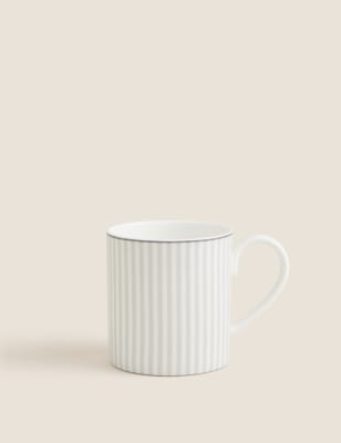 M&S Hampton Stripe Mug - Grey Mix, Grey Mix