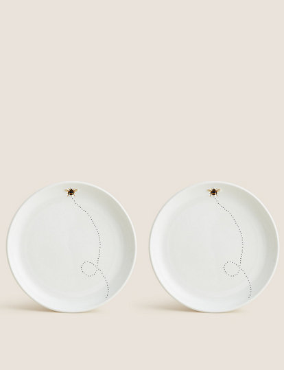 Set of 2 Bee Side Plates