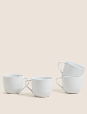 

M&S Collection Set of 4 Speckled Mugs - White Mix, White Mix