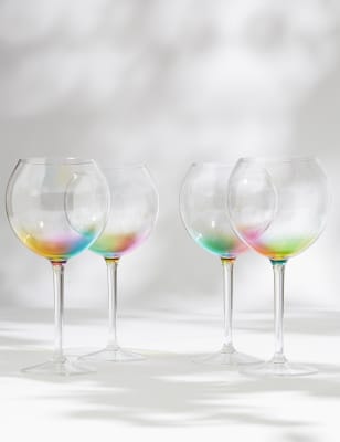 Set of 4 Rainbow Picnic Gin Glasses - CH