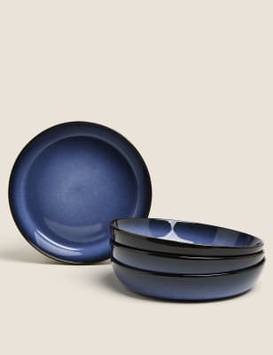 

Set of 4 Amberley Reactive Pasta Bowl Set - Blue, Blue