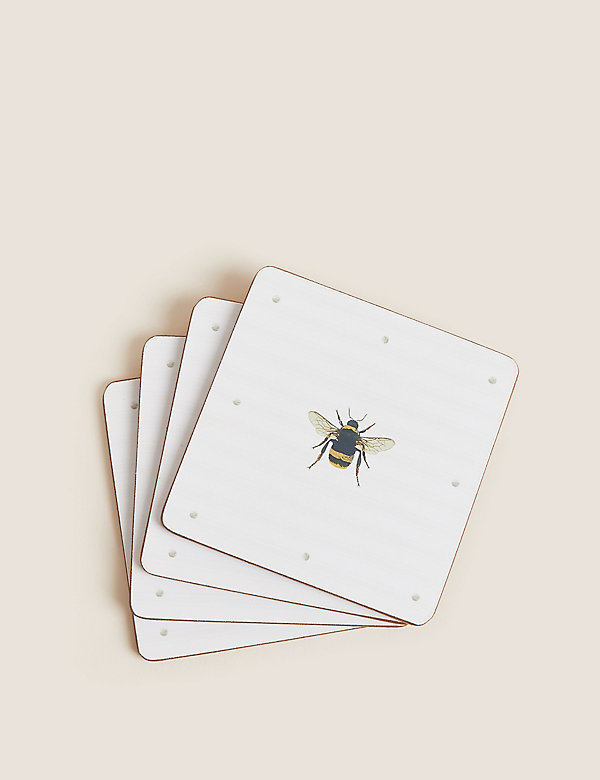 Set of 4 Bee Print Placemats & 4 Coasters - KW