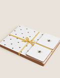 Set of 4 Bee Print Placemats & 4 Coasters
