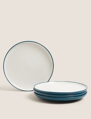 

M&S Collection Set of 4 Tribeca Side Plates - Teal, Teal