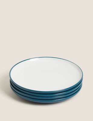 M&S Collection Set of 4 Tribeca Side Plates - Teal, Teal