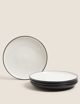 

M&S Collection Tribeca - Juego de 4 platos de postre mate - Negro, Negro