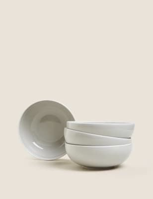 

M&S Collection Set of 4 Marlowe Cereal Bowls - Light Grey, Light Grey