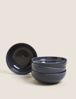 M&S Set of 4 Marlowe Cereal Bowls - Dark Grey, Dark Grey,Light Grey