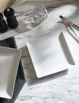 

M&S Collection Maxim Square Side Plate - White, White