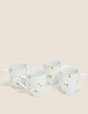 Set of 4 Lemon Mugs