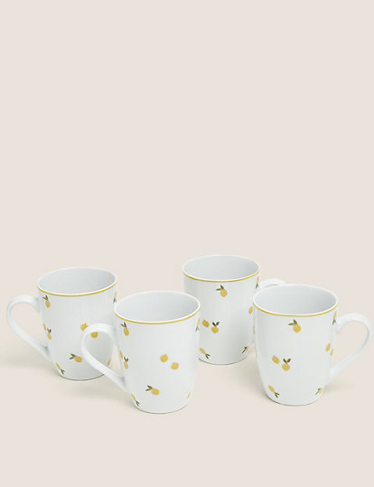 Set of 4 Lemon Mugs