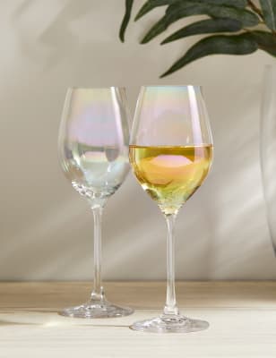 

M&S Collection 2er-Set glänzende Weißweingläser - Perle, Perle