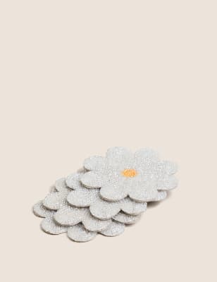 

M&S Collection 4er-Set perlenverzierte Untersetzer mit Blumenmuster - Mehrfarbig, Mehrfarbig