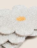 Set of 4 Beaded Floral Coasters