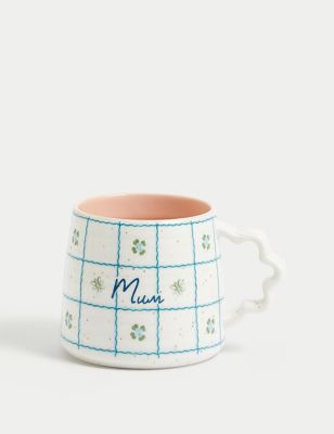 M&S Floral Check Mum Mug - Multi, Multi