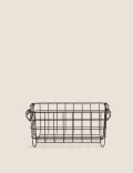 Petit panier de rangement en fil de fer empilable