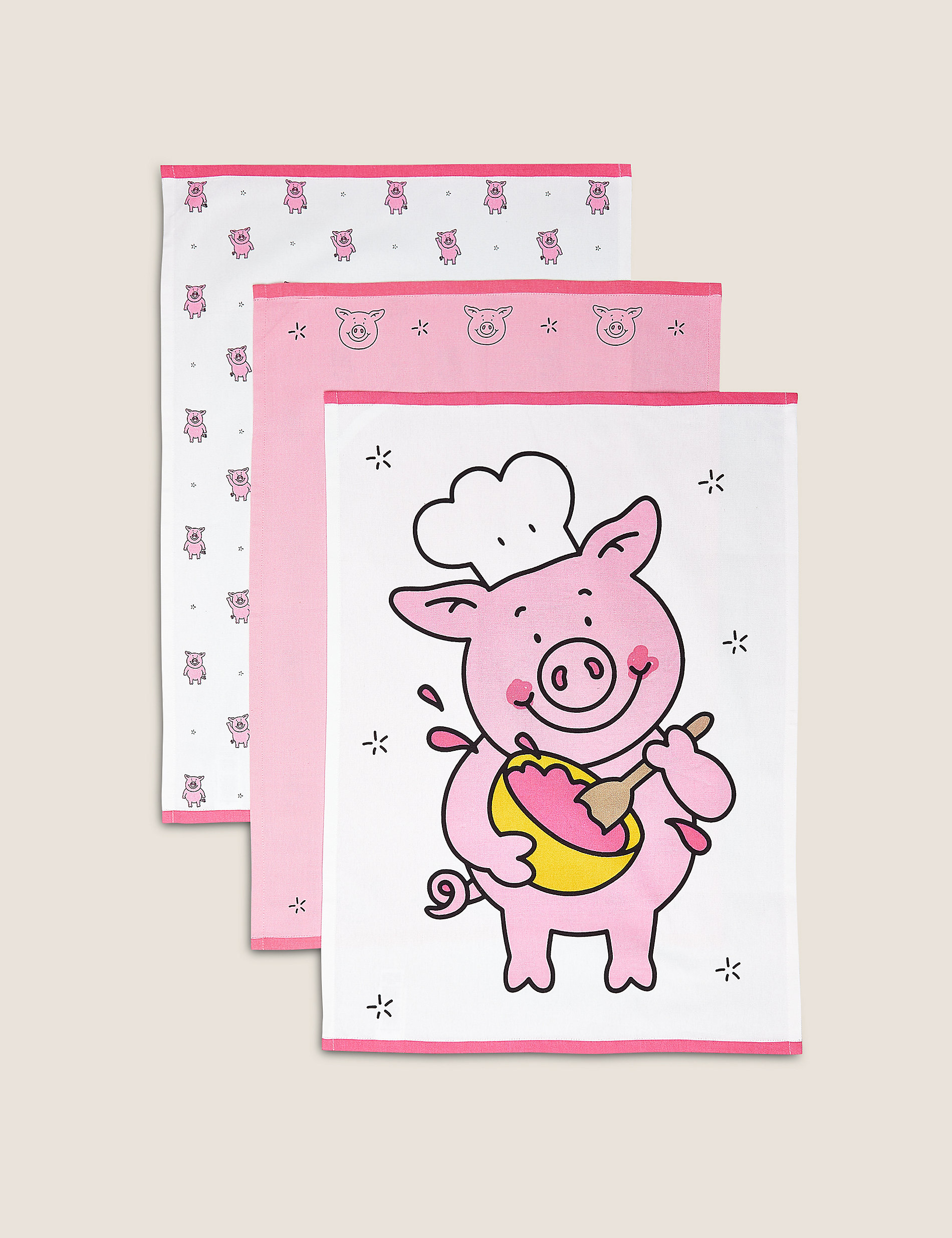 Set of 3 Percy Pig™ Tea Towels